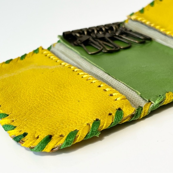 Handmade Leather Trifold Key Ring and Card Holder Case - Picture 6 of 10